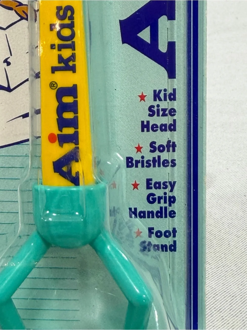 Vintage Aim Kids Toothbrush With Feet Holder Novelty TV Props Fun Dental Care